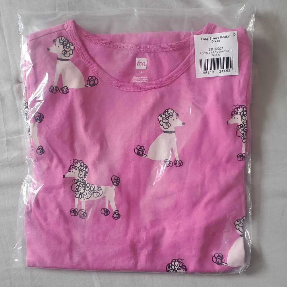 Tea Collection Long Sleeve Pocket Dress with Poodles, girl's size 12 (NWT) - Picture 7 of 7